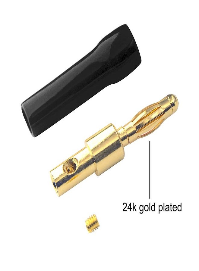 VCELINK 4mm Speaker Banana Plugs-Open Screw Type, Insulated 24K Gold Plated Speaker Wire Banana Plugs Connectors (5 Pairs(10 pcs)) - Image 2